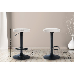 Tabouret de bar Ponte simili cuir blanc