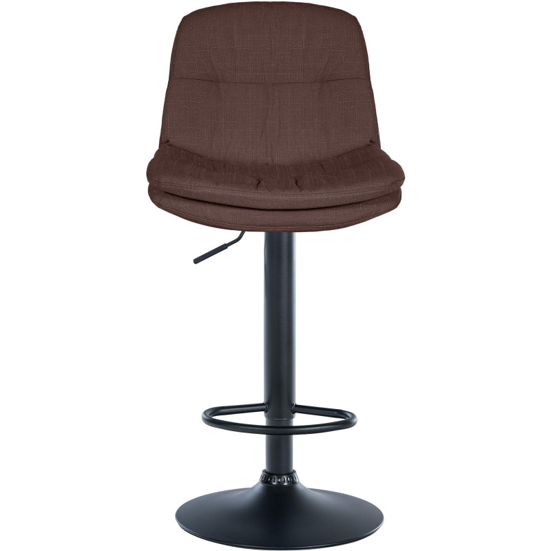 Tabouret de bar Laurel tissu noir marron