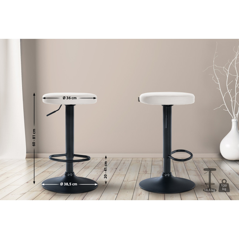 Tabouret de bar Ponte simili cuir blanc