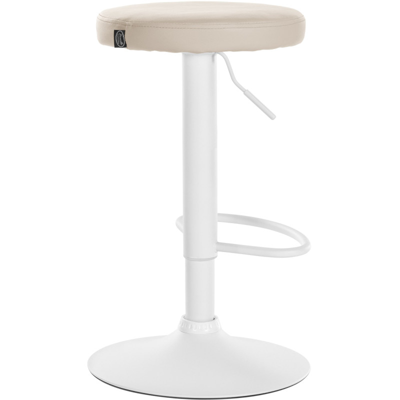 Tabouret de bar Ponte, similicuir crème