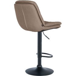 Tabouret de bar Laurel tissu noir taupe