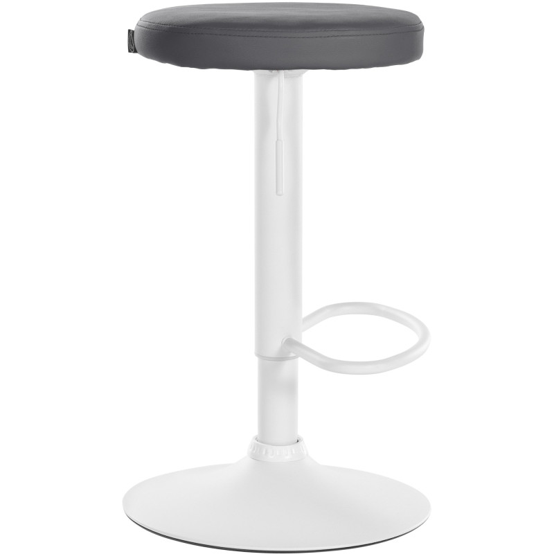 Tabouret de bar Ponte, similicuir gris