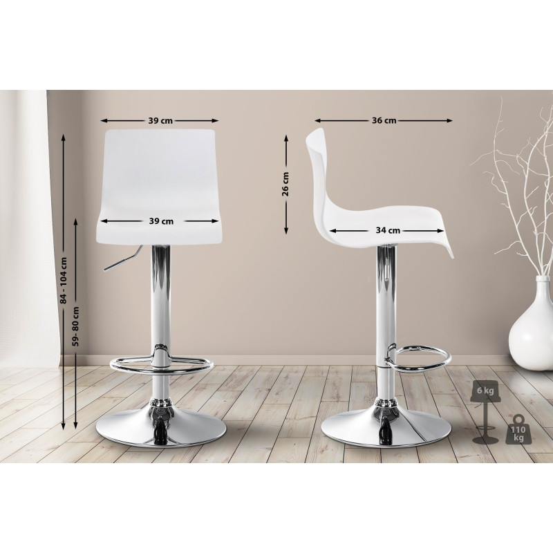 Tabouret de bar Hoover C blanc