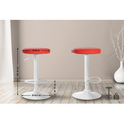Tabouret de bar Ponte, similicuir rouge
