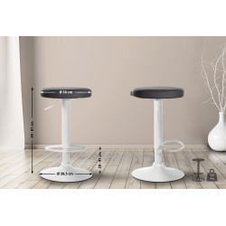 Tabouret de bar Ponte, similicuir noir