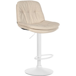 Tabouret de bar Laurel tissu blanc crème