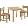 Ensemble repas de jardin pour enfant - 2 personnes - Table carrée 50 x 50 x 50 cm et 2 chaises - Bois Acacia FSC