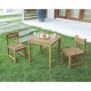 Ensemble repas de jardin pour enfant - 2 personnes - Table carrée 50 x 50 x 50 cm et 2 chaises - Bois Acacia FSC