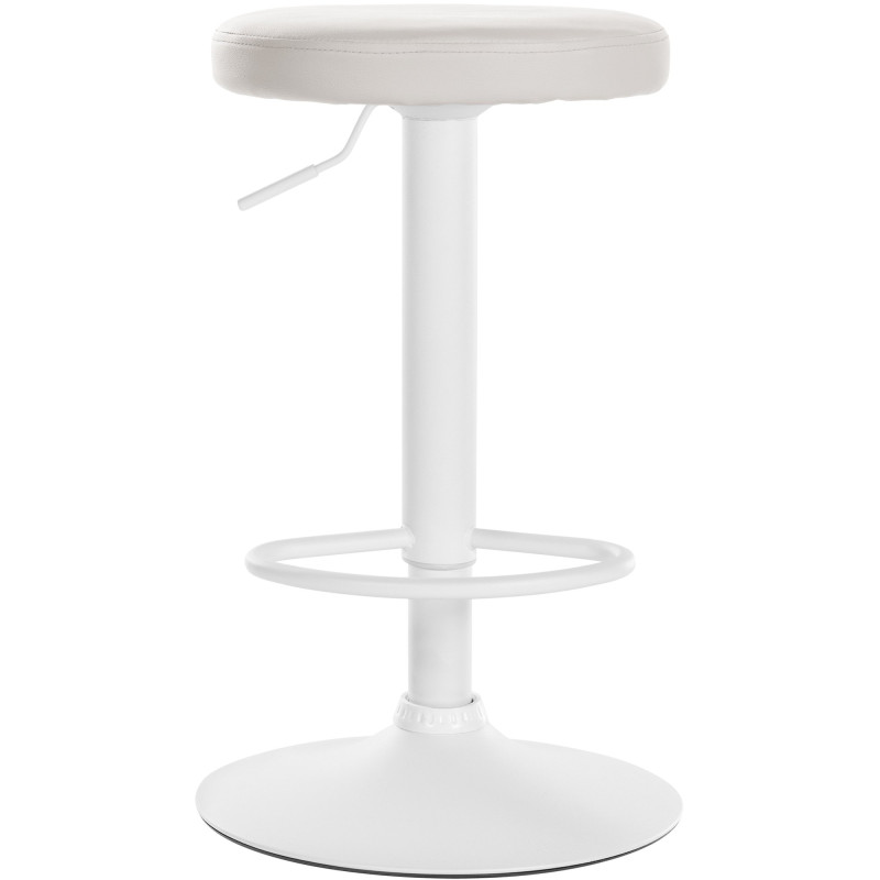 Tabouret de bar Ponte, similicuir blanc