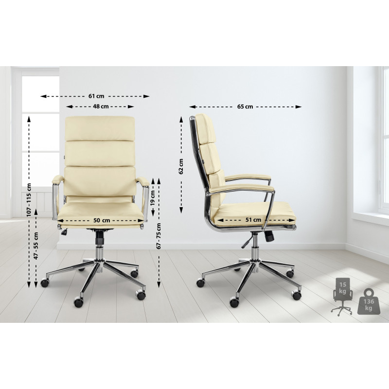 Chaise de bureau Cleveland Echtleder