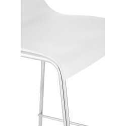 Taburete Hover con Base de 4 Pies Blanco,Cromado