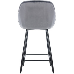 Tabouret de bar en velours Gibson 76 gris foncé