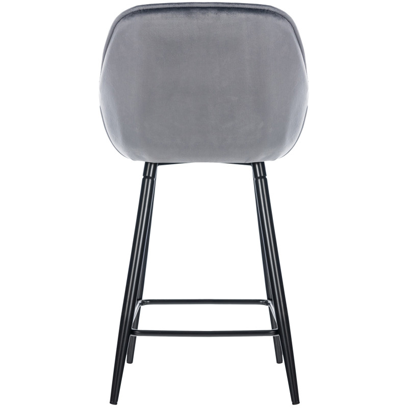 Tabouret de bar en velours Gibson 76 gris foncé