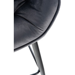 Tabouret de bar en velours Gibson 76 gris foncé
