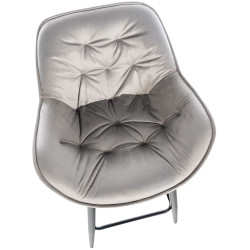 Tabouret de bar en velours Gibson 76 gris