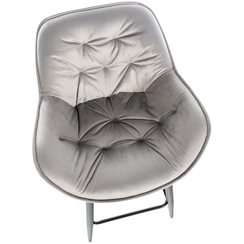 Tabouret de bar en velours Gibson 76 gris