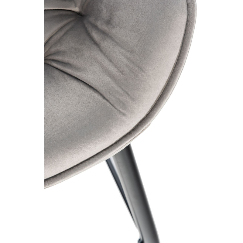 Tabouret de bar en velours Gibson 76 gris