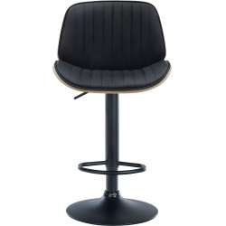 Tabouret de bar Nova, simili cuir naturel/noir
