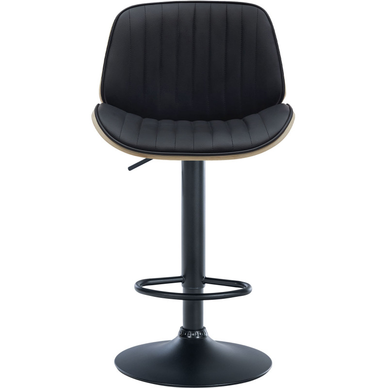 Tabouret de bar Nova, simili cuir naturel/noir