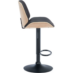 Tabouret de bar Nova, simili cuir naturel/noir