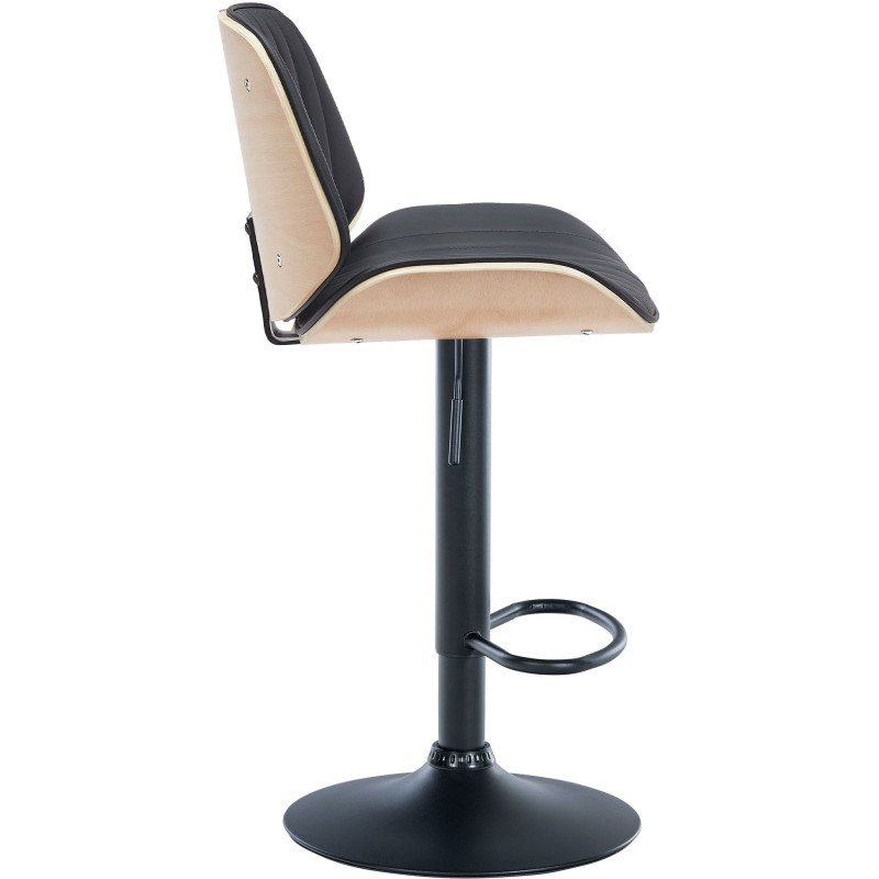 Tabouret de bar Nova, simili cuir naturel/noir