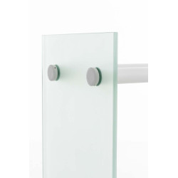 Porte-bûches de chauffage Dacio verre à lait 35x80x125