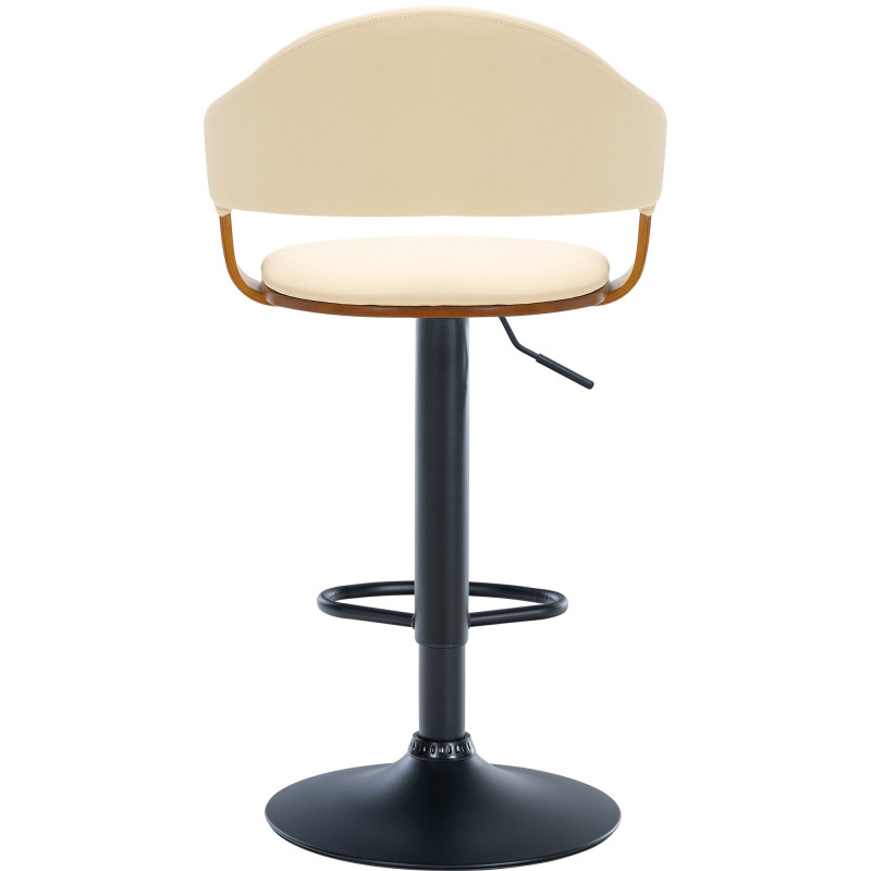 Tabouret de bar Nilse, simili cuir noix/crème