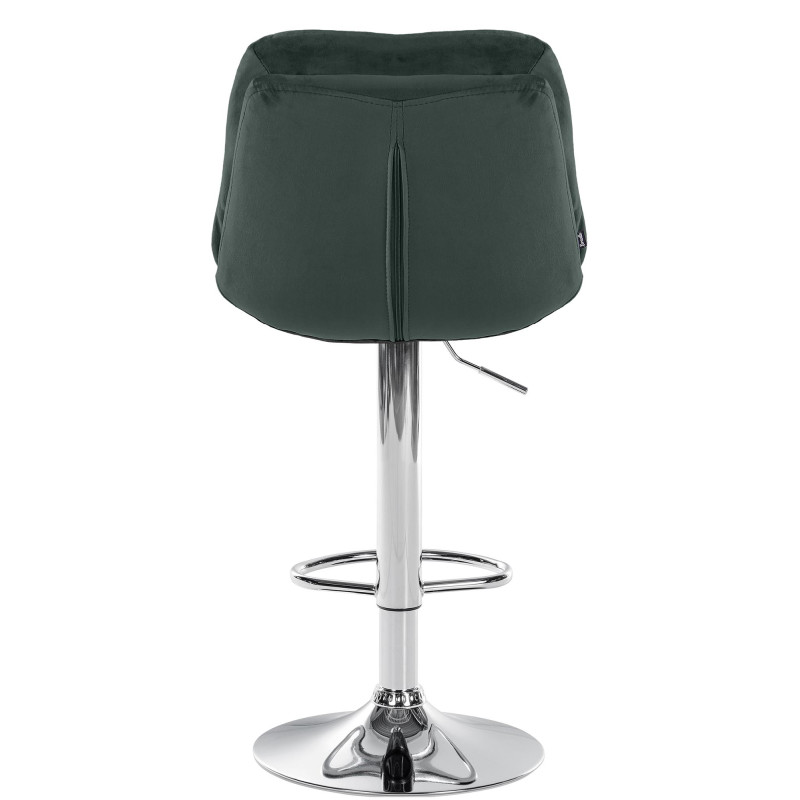 Tabouret de bar Laurel velours chromé vert foncé