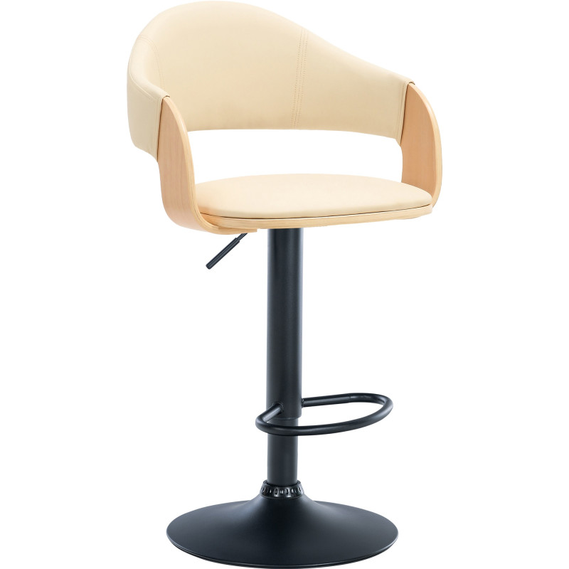 Tabouret de bar Nilse, simili cuir nature/crème