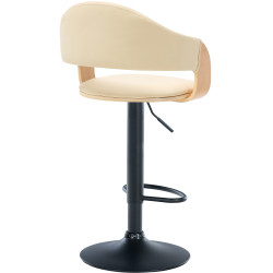 Tabouret de bar Nilse, simili cuir nature/crème