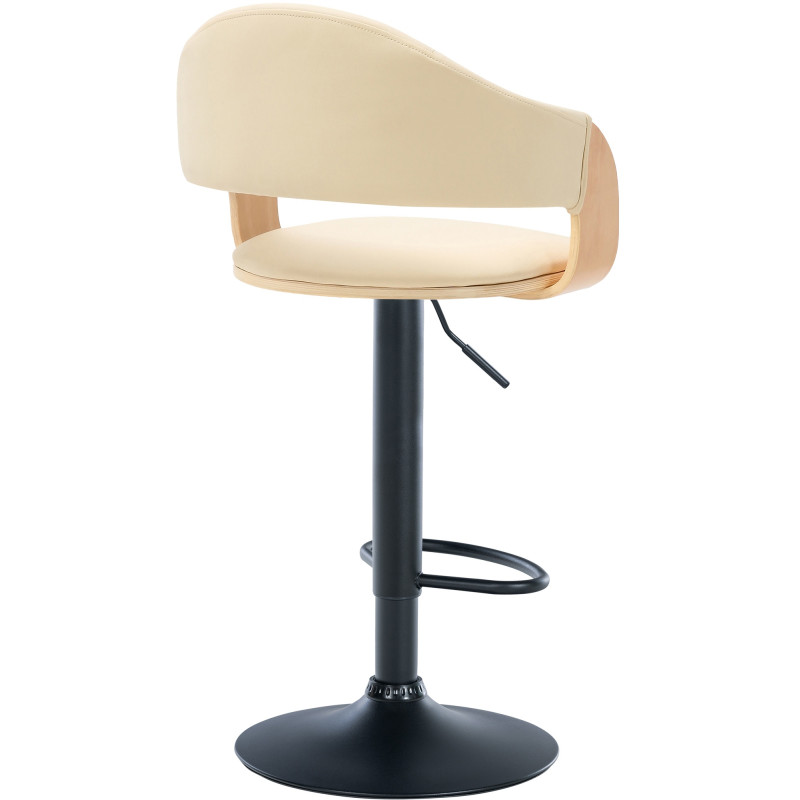 Tabouret de bar Nilse, simili cuir nature/crème