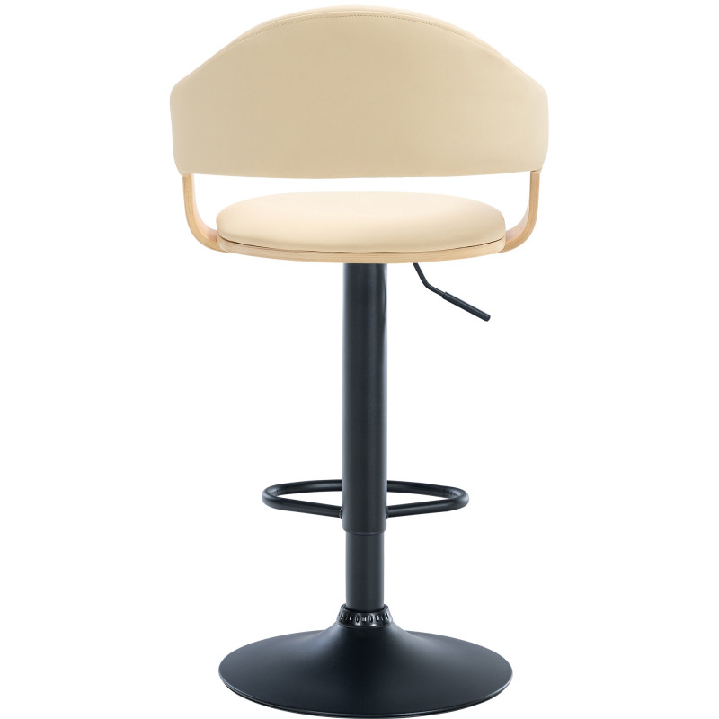 Tabouret de bar Nilse, simili cuir nature/crème