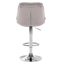 Tabouret de bar Laurel velours gris chrome