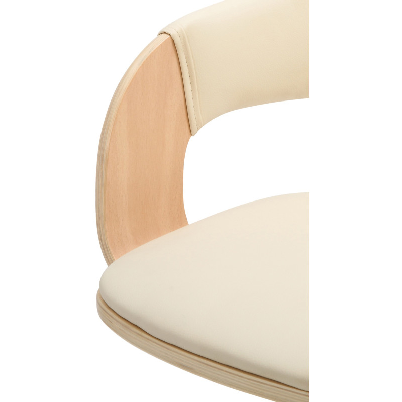 Tabouret de bar Nilse, simili cuir nature/crème