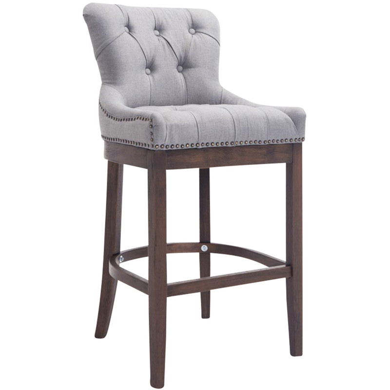 Tabouret de bar en tissu Lakewood, antique gris clair