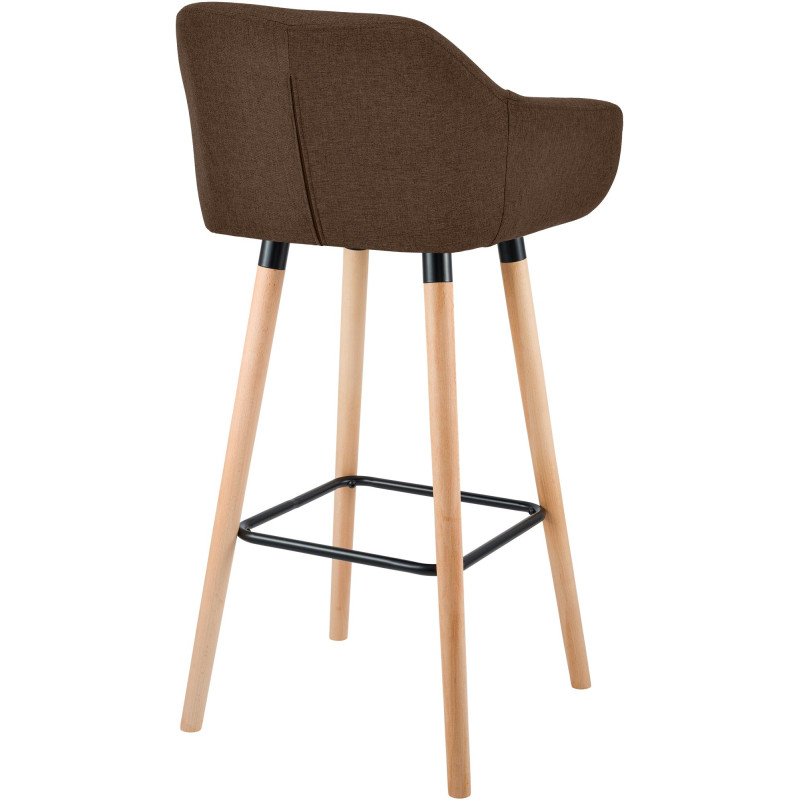 Tabouret de bar en tissu Grant brun