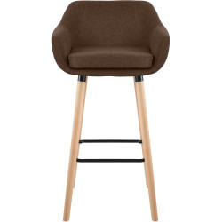 Tabouret de bar en tissu Grant brun