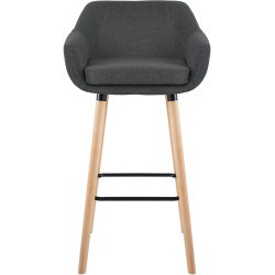 Tabouret de bar en tissu Grant gris foncé