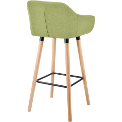 Tabouret de bar en tissu Grant vert clair