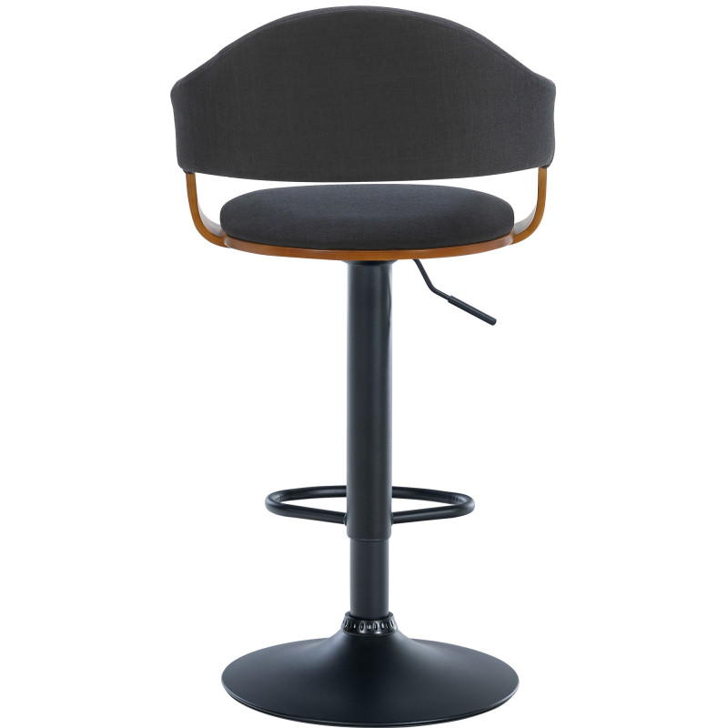 Tabouret de bar Nilse en tissu noyer/noir