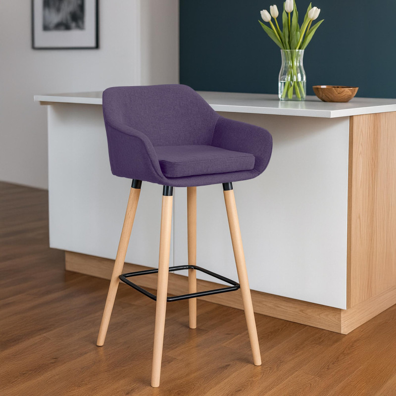 Tabouret de bar en tissu Grant violet