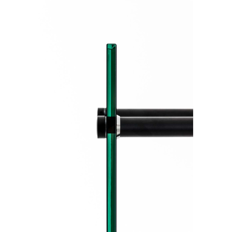 Support à bûches Dacio verre noir 35x60x80