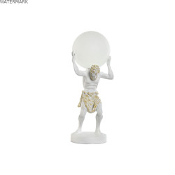 Lampe de bureau Home ESPRIT Blanc Doré Résine Plastique 220 V 18 x 17 x 44 cm