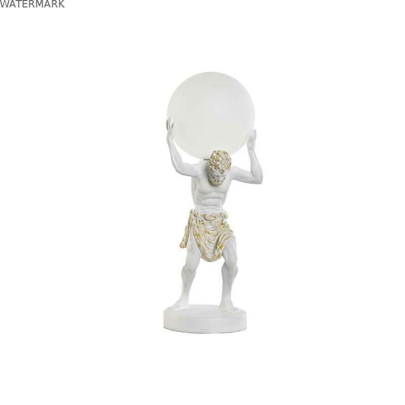 Lampe de bureau Home ESPRIT Blanc Doré Résine Plastique 220 V 18 x 17 x 44 cm Lampe de bureau Home ESPRIT Blanc Doré Résine Plastique 220 V 18 x 17 x 44 cm