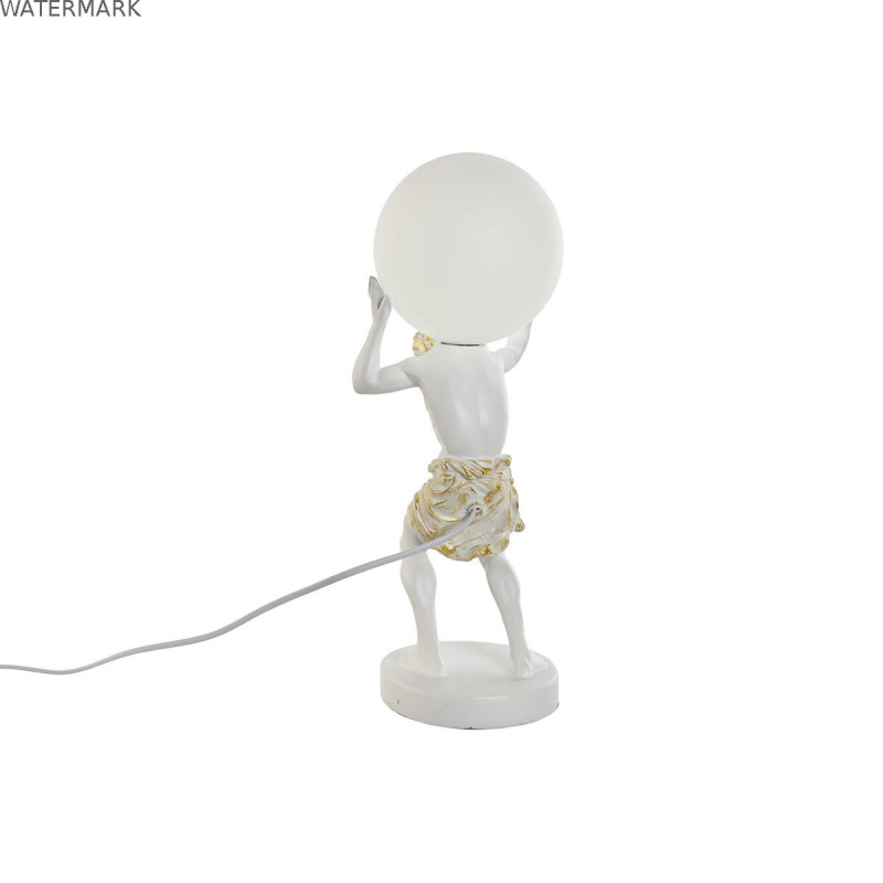 Lampe de bureau Home ESPRIT Blanc Doré Résine Plastique 220 V 18 x 17 x 44 cm