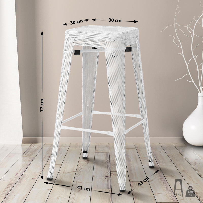 Tabouret de bar Fletcher blanc