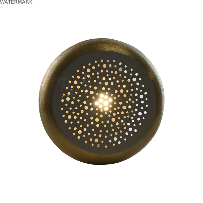 Lampe de bureau Home ESPRIT Gris Doré Métal 4 W 220 V 36 x 36 x 37,5 cm