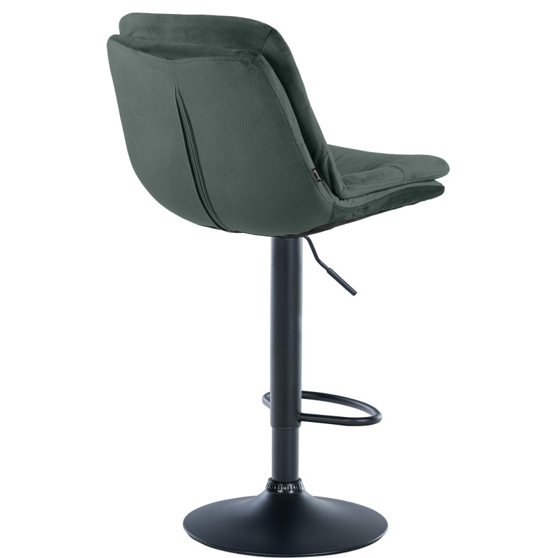 Tabouret de bar Laurel velours noir vert foncé