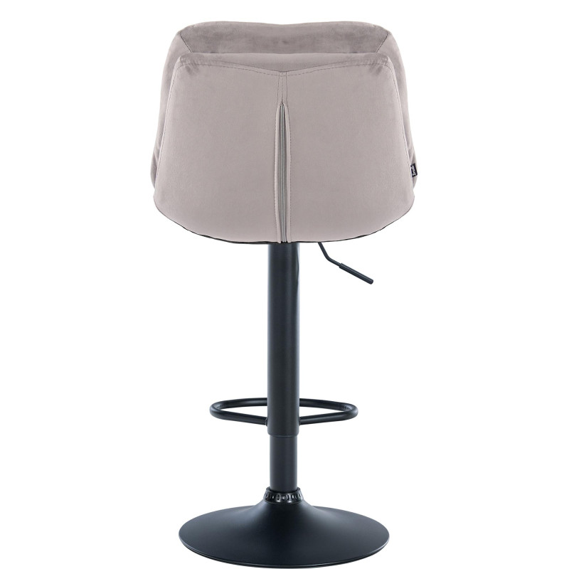 Tabouret de bar Laurel velours noir gris