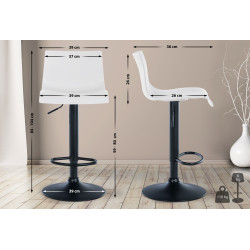 Tabouret de bar en plastique Branford blanc